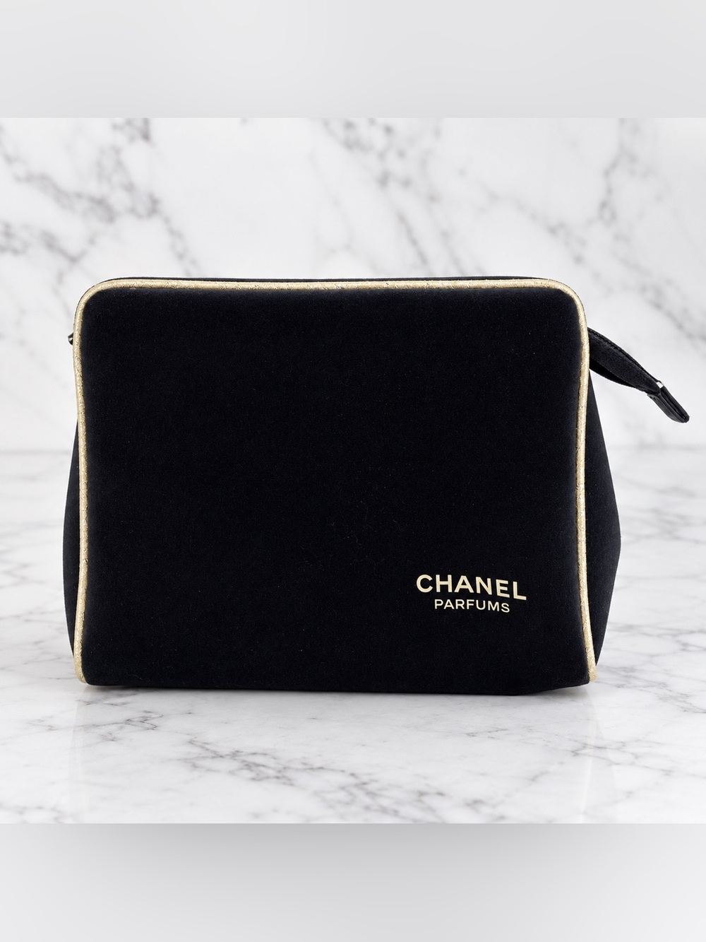 CHANEL PARFUMS Logo Cosmetic Makeup Toiletry Bag Accessory Pouch